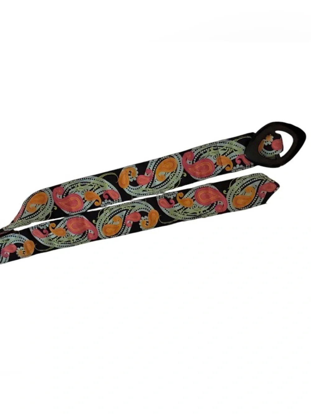 Bella Ba Colorful Paisley Fabric Belt‎ with Black Buckle